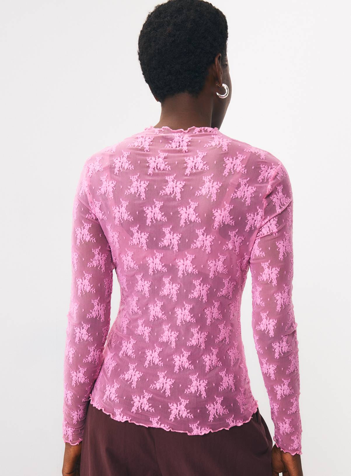 Bright Pink Decadence Lace Second Skin Top 20 - Image 4